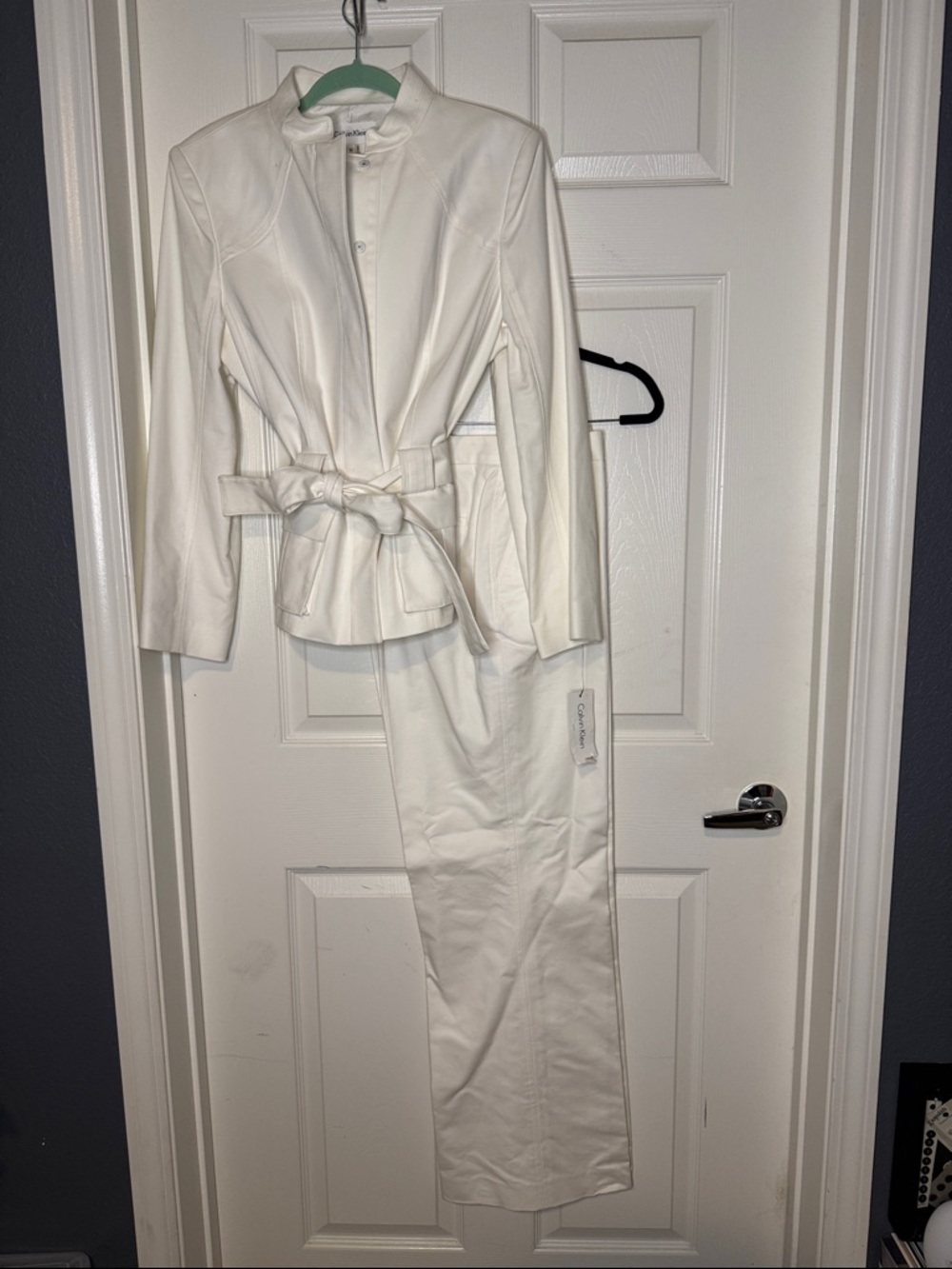 Calvin Klein White 2pc set jacket & pant